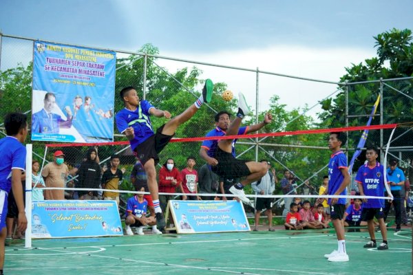 DPK KNPI Minasatene Pangkep Gelar Turnamen Sepak Takraw, Bupati Yusran: Junjung Sportifitas