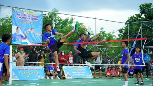 DPK KNPI Minasatene Pangkep Gelar Turnamen Sepak Takraw, Bupati Yusran: Junjung Sportifitas