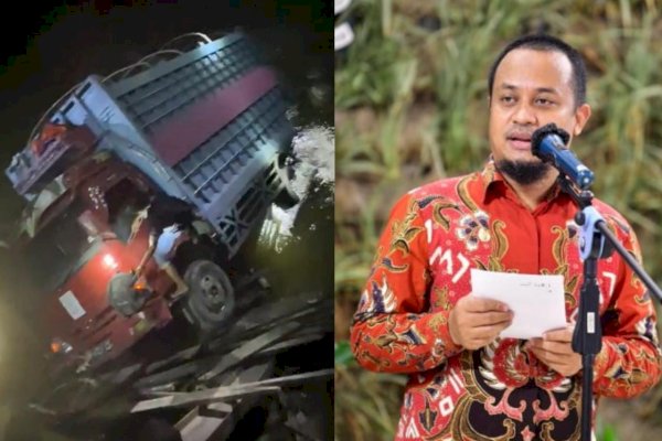 Jembatan Poringan Luwu Ambruk, Plt Gubernur Sulsel : Segera Dibangun yang Baru