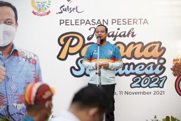 Tempuh 333 Km Lintasi 9 Kabupaten Kota, Plt Gubernur Semangati Peserta Jelajah Pesona Sulawesi 2021