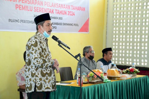 Sekda Palopo Firmanza Diskusi Persiapan Tahapan Pemilu Serentak 2024