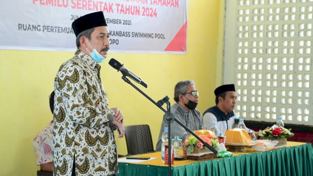 Sekda Palopo Firmanza Diskusi Persiapan Tahapan Pemilu Serentak 2024