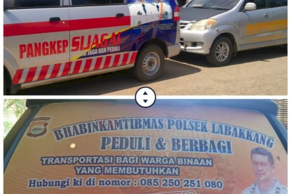 Bhabinkamtibmas Polsek Labakkang Pangkep Manfaatkan Mobil Pribadi untuk Transportasi Warga