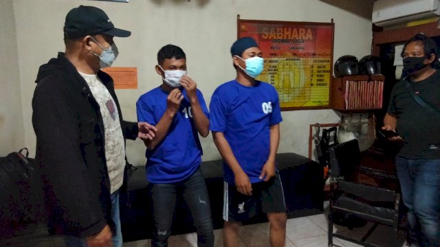 Nampak Pelaku penikaman security asal gowa yang dibekuk polisi.