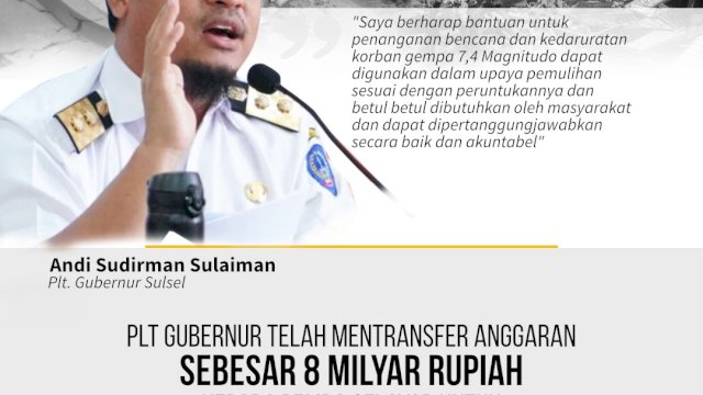 Plt Gubernur Sulsel Andi Sudirman Sulaiman kucurkan bantuan ke Selayar.