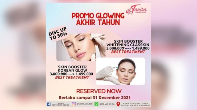 Tanira Clinic Makassar Promo hingga 50 Persen.