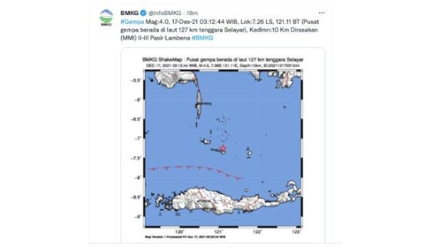 Gempa bumi guncang selayar sulsel.