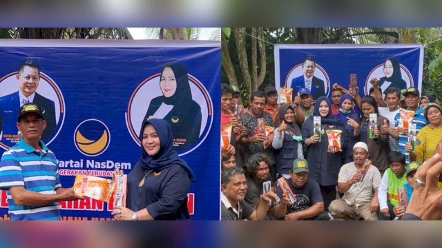 Ketua DPD NasDem Luwu Utara, Putri Dakka bersama para kelompok tani.