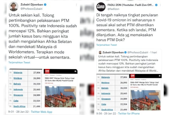 Untuk Sekian Kalinya, Satgas IDI Minta Pemerintah Hentikan PTM 100 Persen