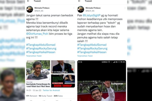 #TangkapAbdulSomad Trending di Twiter, Netizen: Jangan Takut Sama Preman Berkedok Agama!!!