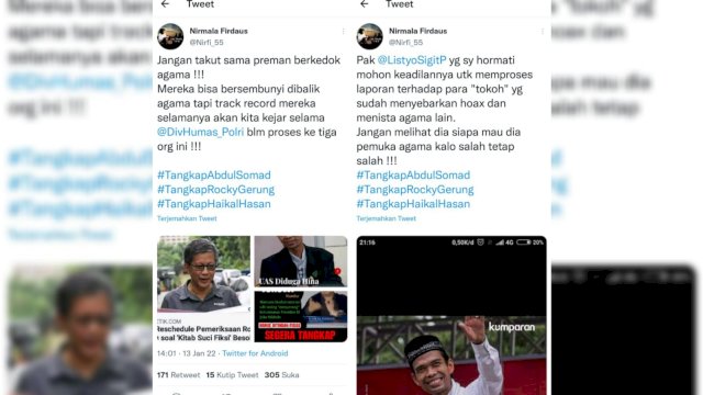 Kutipan komentar Netizent di twiter.
