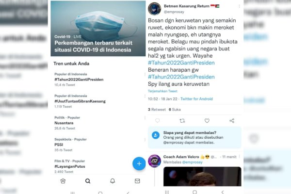 #Tahun2022GantiPresiden, Netizen: Belagu Mau Pindah Ibukota