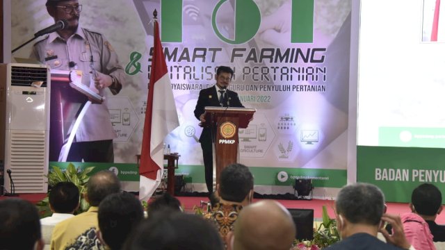 Mentan Syahrul Yasin Limpo saat memberikan arahan pada ToT Smart Farming.