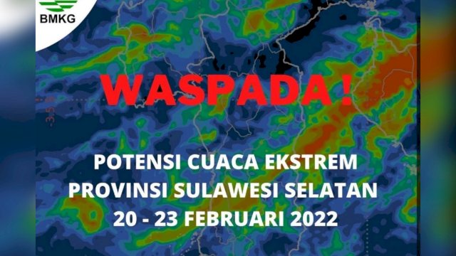 14 Daerah Dilanda Cuaca Ekstrem, Warga Sulsel Harus Waspada Selama Empat Hari, Dimulai Hari Ini!