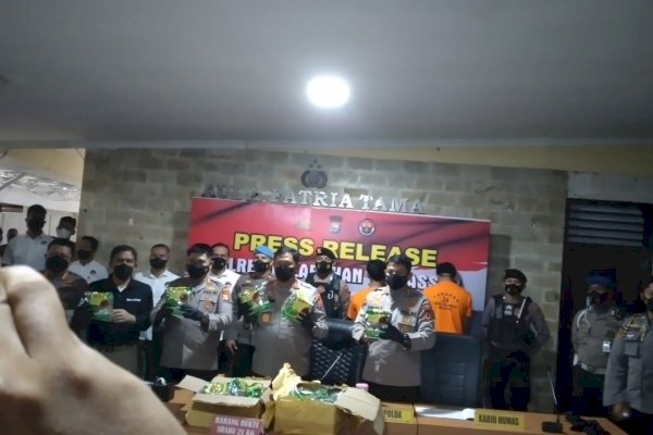 Polres Pelabuhan Makassar Gagalkan Peredaran Sabu 21 Kg Senilai Rp21 Miliar