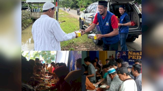 NasDem Maros Beri Makan Gratis Usai Sholat Jumat.