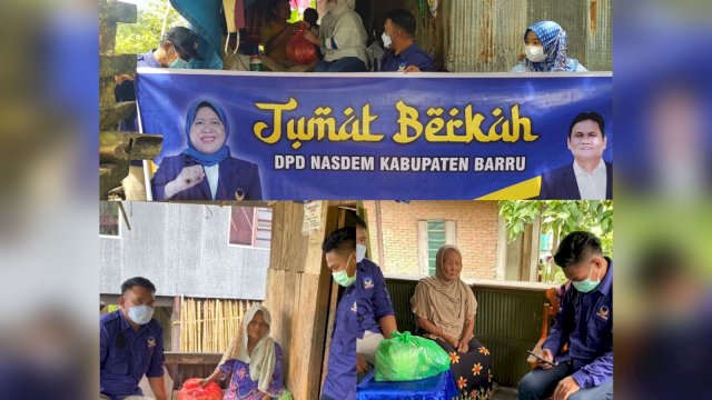 Ketua DPRD Barru Luqman Pimpin Kegiatan Jumat Berkah Partai NasDem.