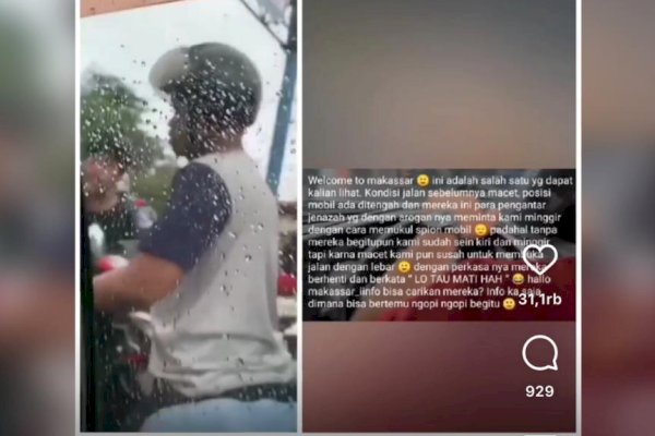 Pengantar Jenazah di Makassar Bertindak Anarkis di Jalanan, Pukul Mobil dan Teriak ‘Mauko Mati ah’