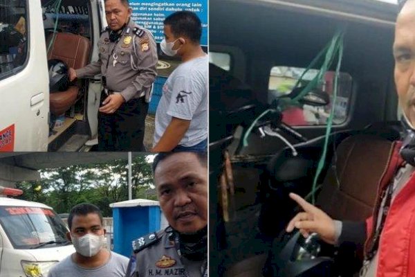 Bukan Mayat, Ambulans Ugal-ugalan di Makassar Bawa Motor Bodong dan Dikemudikan Pelajar