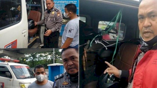 Polisi di Sulsel Tahan Ambulans Ugal-ugalan, Ternyata Muat Motor Tanpa Surat dan Dikemudikan Anak dibawah Umur.(F-INT)