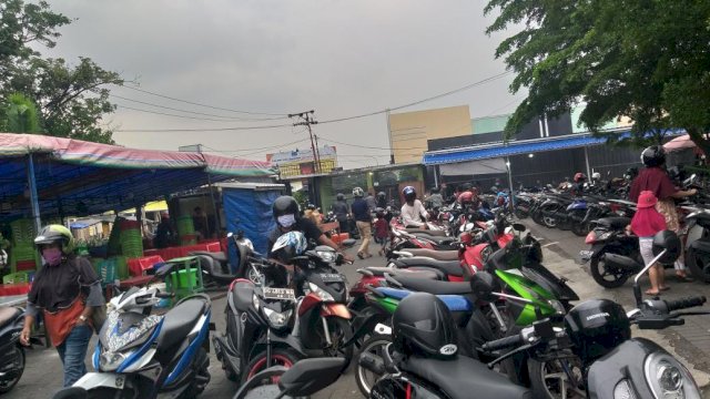 Ilustrasi Parkir Tradisional di Makassar.(F-INT)