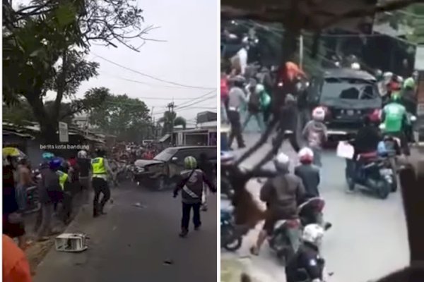 Viral Sopir Mobil Kijang Hitam Jadi Bulan-bulanan Massa di Bandung, Diduga Tabrak Lari