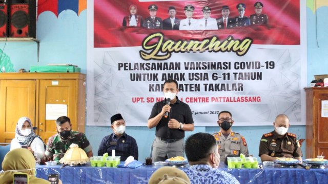 Bupati Takalar Pantau Pelaksanaan Vaksinasi Anak