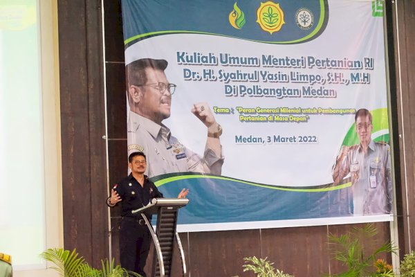 Kuliah Umum di Polbangtan Medan, Mentan Paparkan Peran Milenial Untuk Pertanian Masa Depan