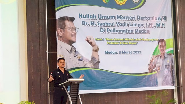 Kuliah Umum di Polbangtan Medan, Mentan Paparkan Peran Milenial Untuk Pertanian Masa Depan.