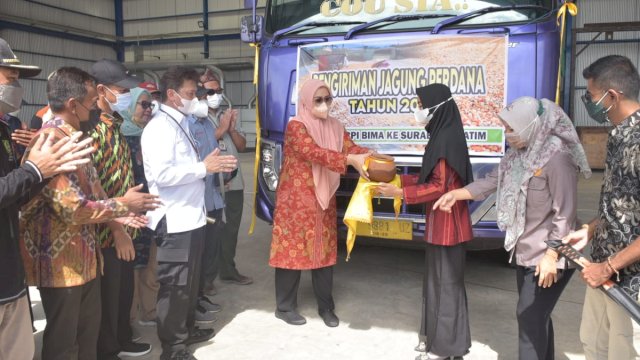 Kementan dan Pemda Bima Kirim Jagung ke Surabaya 2.600 Ton.