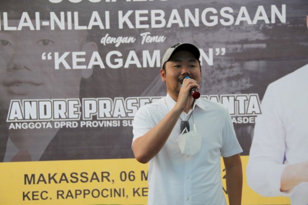 Legislator NasDem Sulsel Andre Tanta Temui Warga Rappocini, Sampaikan Nilai-nilai Kebangsaan