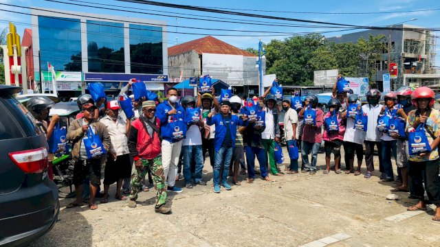 Legislator NasDem Sulsel H Irwan, Salurkan Bantuan ke Ratusan Pebentor.
