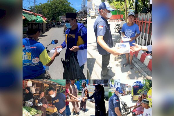 Garda Pemuda NasDem Sulsel Sisir Lorong di Makassar, Bagi Makanan dan Minta Jaga Prokes