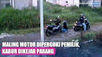 VIDEO: Detik-detik Maling Motor Kepergok Sang Pemilik, Kabur Dikejar Parang