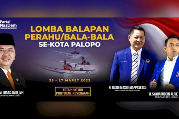 Lama Dirindukan Masyarakat, NasDem Palopo Gelar Lomba Perahu Bala-bala