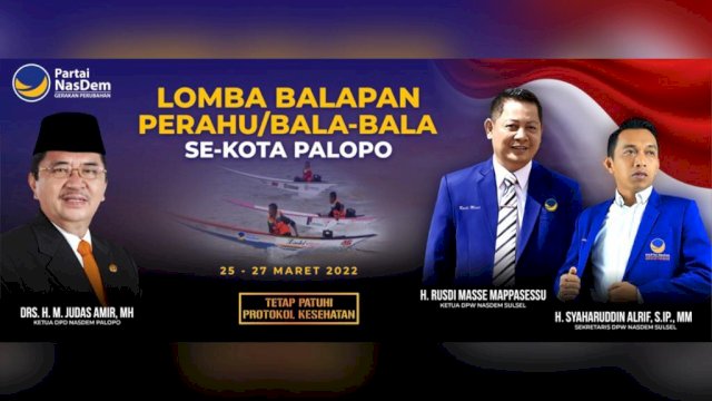 NasDem Palopo Gelar Lomba Perahu Bala-bala.