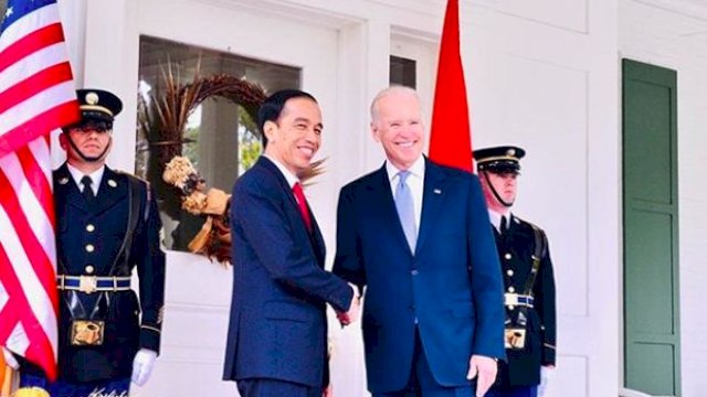 Presiden AS Joe Biden bersama Jokowi.(F-INT)