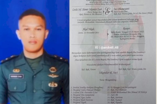 Ngaku Kopassus, Mantan Sekuriti Bank Nekat Nikahi Anak Kolonel, Di Undangan Ada Nama Panglima TNI