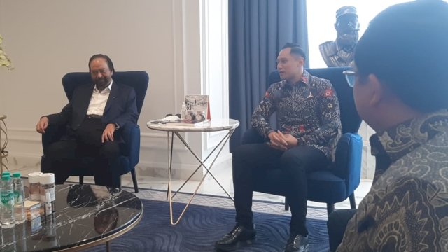 Kunjungan AHY ke Ketua Umum (Ketum) Partai NasDem, Surya Paloh di NasDem Tower.