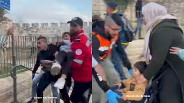 Tentara Israel Serang Warga Palestina saat perayaan Isra Miraj.(F-INT)