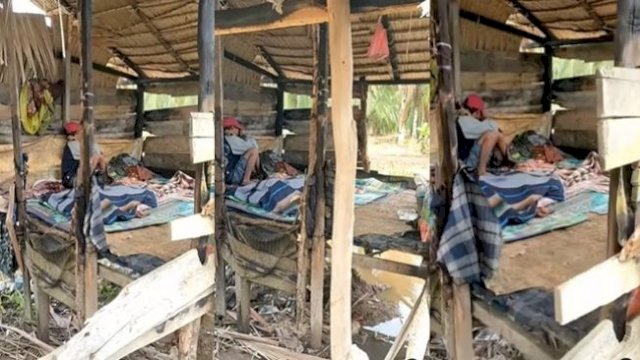 Seorang anak Menangisi Ayanhnya yang meningal dunia.(F_INT)