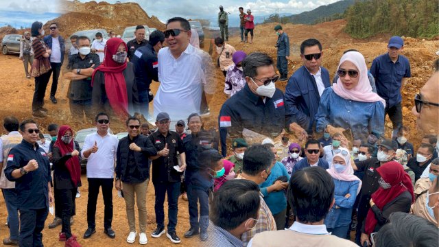 Rombongan Anggota Komisi IV DPR RI meninjau lokasi pencemaran dan pertemuan di Pesisir Mandiodo, Konawe Utara.