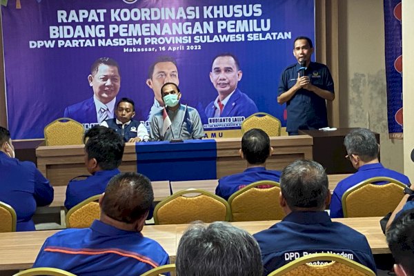 Rakorsus Bappilu NasDem Se-Sulsel, Syaharuddin Alrif-Rudianto Lallo Hadirkan Ketua KPU Sulsel