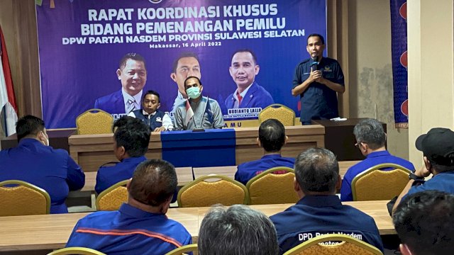 Rakorsus Bappilu NasDem Se-Sulsel, Syaharuddin Alrif-Rudianto Lallo Hadirkan Ketua KPU Sulsel