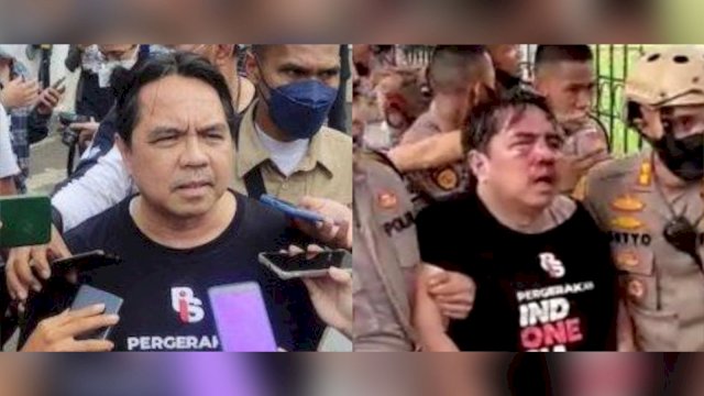 Ade Armando sebelum dan setelag dikeroyok dan sempat ditelanjangi dalam Demonstrasi di DPR