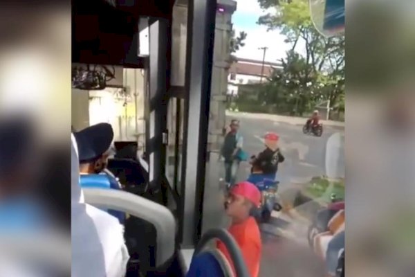 Ada yang Kenal? 2 Warga yang Rusak, Ancam dan Pecahkan Kaca Bus Trans Maminasata Makassar, Ini Tampangnya