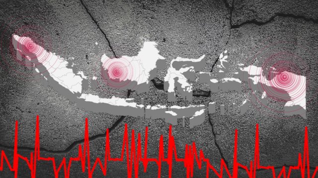 Ilustrasi gempa bumi.(F-INT)