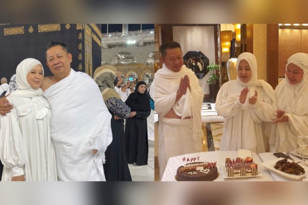 Momen Romantis Rusdi Masse di Ultah Istri Tercinta Fatmawati Rusdi Saat Jalani Ibadah Umroh