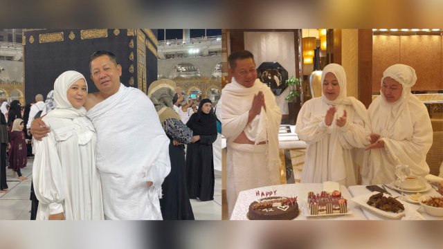 Ketua DPW NasDem Sulsel Rusdi Masse bersama sang istri Fatmawati Rusdi menunaikan ibadah umroh