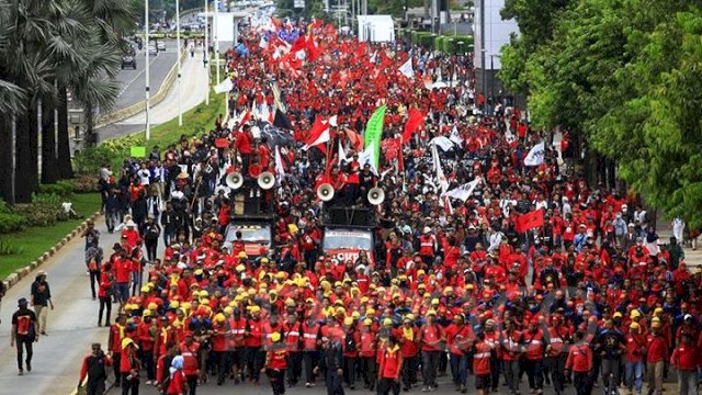 Ilustrasi Demo Buruh.(F-INT)